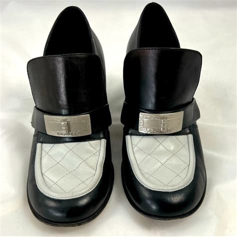 men chanel loafers|Chanel black and white loafers.